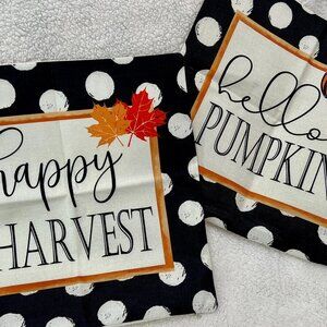PRICE IS FIRM! Happy Harvest and Hello Pumpkin Pillow Covers (2)